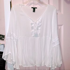 Flowy Blouse w/ Lace Accents